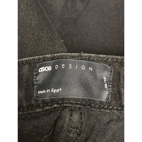 NEW! ASOS Design Women's Mom Black Denim Distressed High Rise Jeans Size 30 - Picture 9 of 10